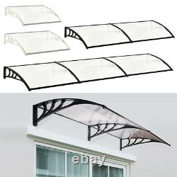 White/Black Door Canopy Awning Shelter Front Back Porch Outdoor Shade Patio Roof
