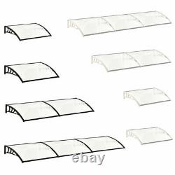 White/Black Door Canopy Awning Shelter Front Back Porch Outdoor Shade Patio Roof