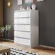White High Gloss Chest of Drawers Bedside Cabinet Storage Bedroom Furniture Home