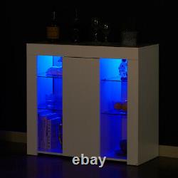 White High Gloss LED Sideboard Storage Cupboard Cabinet TV Stand Unit CLIPOP