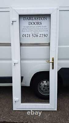 White Upvc Back Door Front Door Clear Obscure /glass Locks 3 Keys Free Delivery