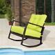 Wide Seat Wicker Rocking Chair Patio Furniture Sturdy Outdoor Front Porch Rocker