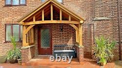 Wide Solid Oak Porch With Full Curved Front Beam -Bespoke designs & sizes made
