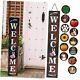 Wind-withstand Tall Welcome Sign for Front Door Porch Standing, 12 Brown