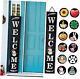 Wind-withstand Tall Welcome Sign for Front Door Porch Standing, 12 Seasonal