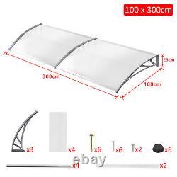 Window Roof Rain Cover Canopy Awning Shelter Outdoor Front Back Porch Grey UK