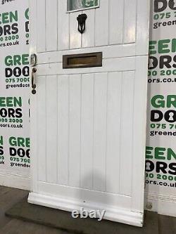 Wooden Front Door White Timber Bespoke External Exterior Single Glazed Used