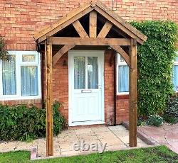 Wooden Porch Canopy 2m x 1.5m Door Shelter Kit Thunderdam Full Height 2 Post