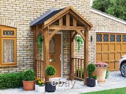 Wooden Porch Canopy 2m x 1.5m Front Door Shelter Kit Thunderdam Balustrades