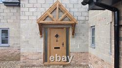 Wooden front door canopy porch